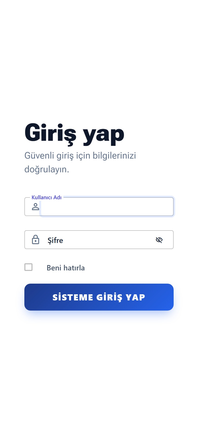 Perplus Web PDKS giriş ekranının telefondaki görünümü